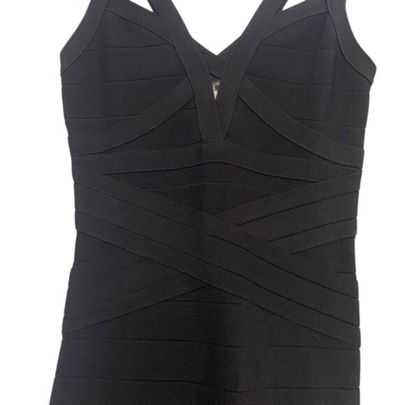 Bebe Bodycon Strappy Bandage Sexy Sleeveless V-neck Mini Dress Size Extra Small - Picture 12 of 16